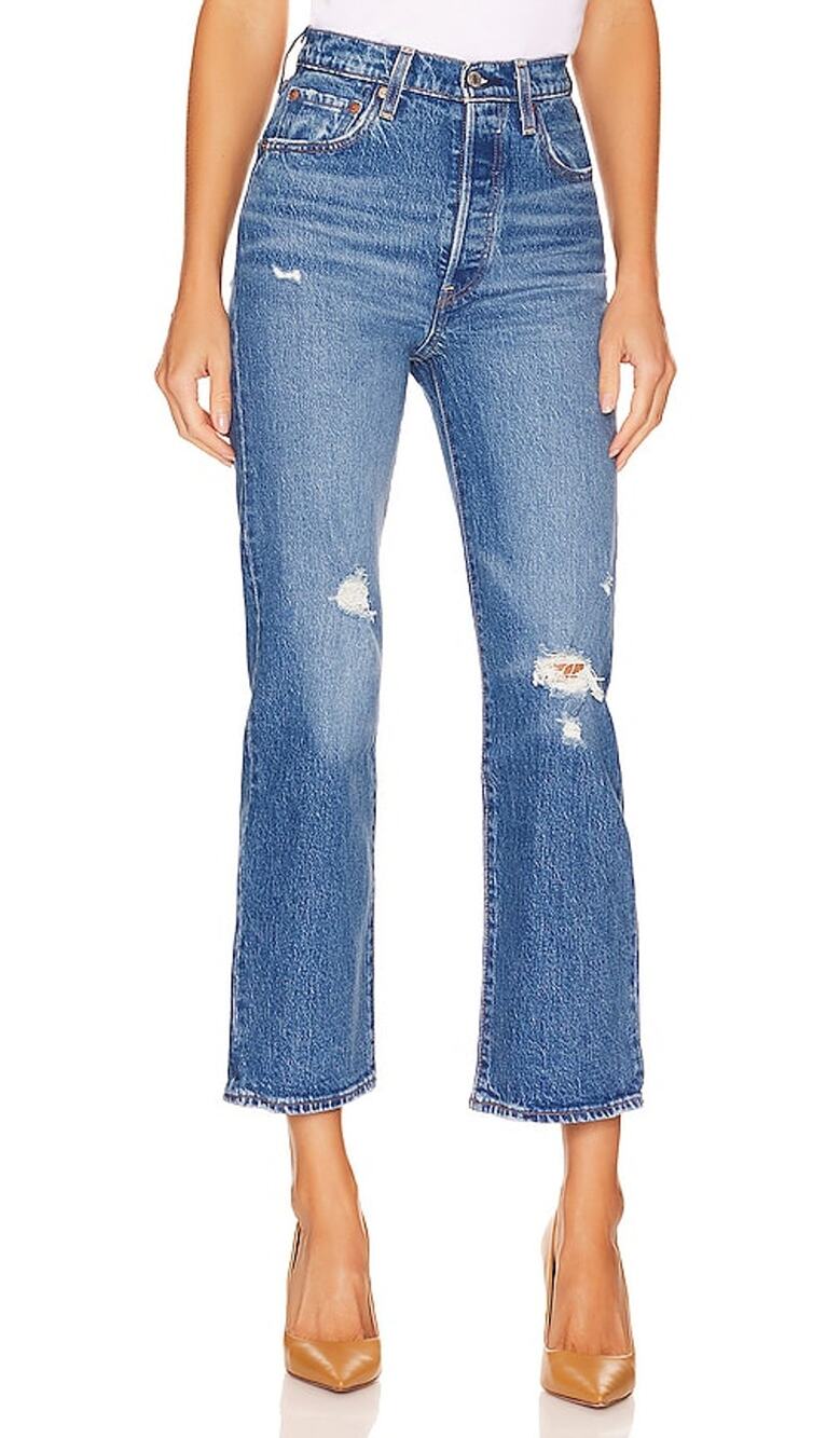 Levi's Premium Jive Tribe Ribcage Straight Ankle Denim Jeans Size 26